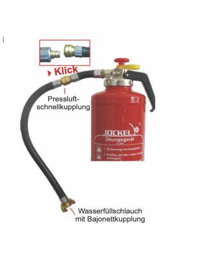 Wasserfüllschlauch mit GK Kupplung für Übungslöscher Feuerlöscher m. Druckluft- Kupplung